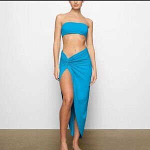 SKIMS  Signature Swim Sarong Skirt - Turquoise Size XXS